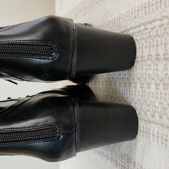 Coconuts by Matisse Getty Faux Leather Black Lace Up Strap Ankle Booties, 8M - Picture 6 of 12